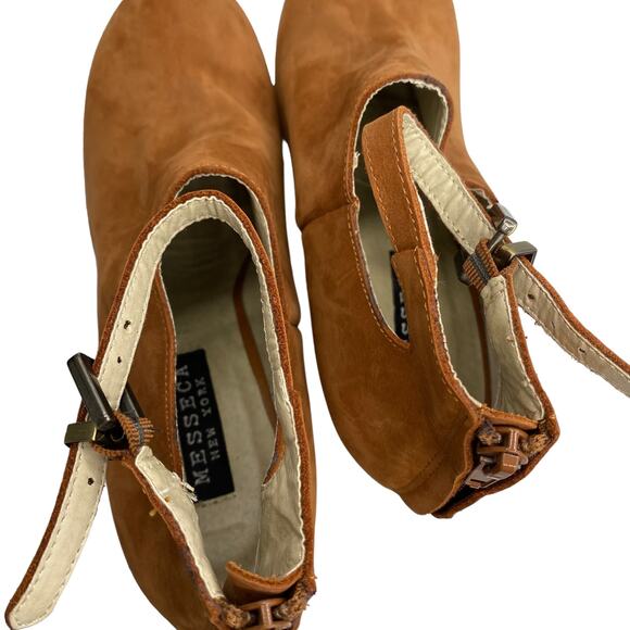 Anthropologie Messeca New York Brown Nubuck Leather Platform Ankle Boots 8.5M - Picture 14 of 14